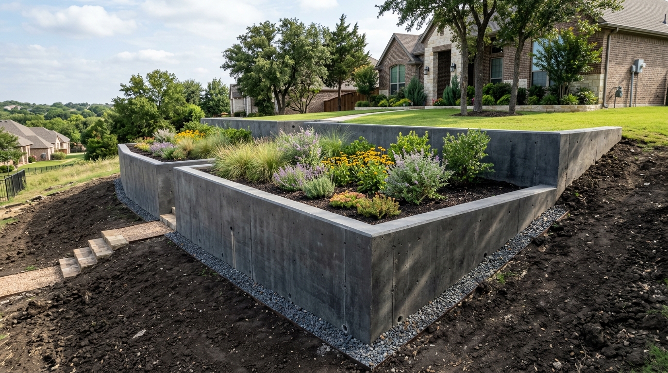 Retaining Walls for Texas Hill Country Terrain in Timberwood Park, TX